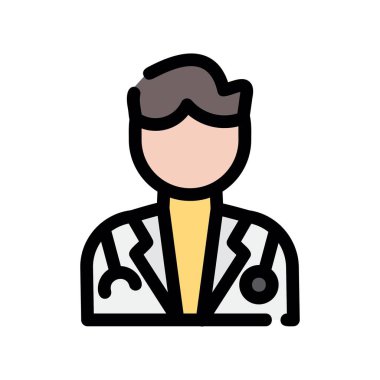 Erkek doktor ikonu. özet çizimi