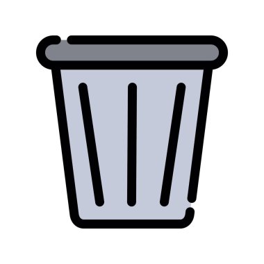 Çöp kutusu simgesi. Beyaz üzerinde izole edilmiş web için konserve ikonu vektör simgelerinin ana hatları