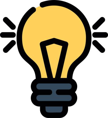 ampul yaratıcı fikir simgesi - taslak biçimi