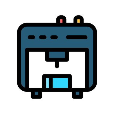 benzinlik simgesi renk ana hatları vektörü