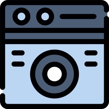 Kamera. Web simgesi basit illüstrasyon