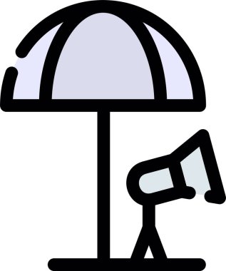 şemsiye simgesi, vektör illüstrasyonu