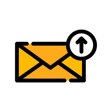 e-posta vektörü düz renk simgesi