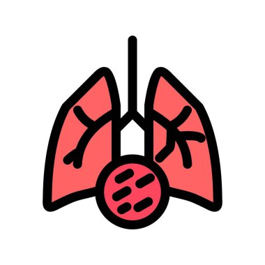 akciğer vektörü düz renk simgesi