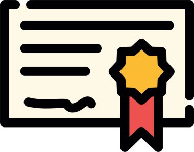 Sertifika diploma eğitim simgesi Doldurulmuş özet biçimi