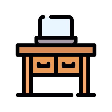 mobilya vektörü düz renk simgesi