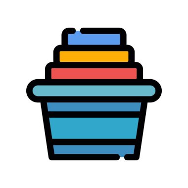 Kova ikonu vektörü. Dolu çizgi işareti. izole edilmiş sınır sembolü çizimi