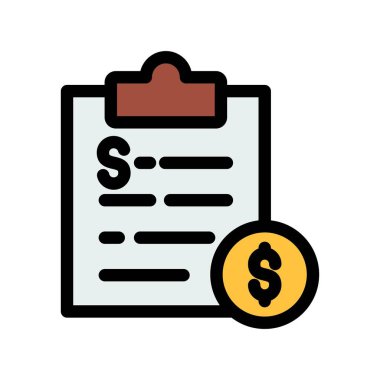 fatura vektörü düz renk simgesi