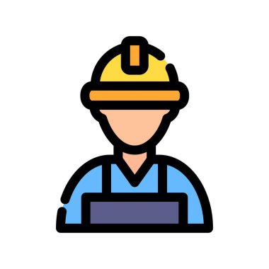 Kask vektör illüstrasyon tasarımı olan işçiler