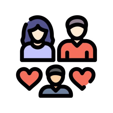 topluluk grup simgesi renk ana hatları vektörü