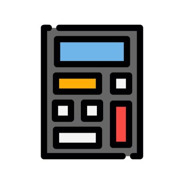 Hesap makinesi simgesi renk çizgisi vektörü