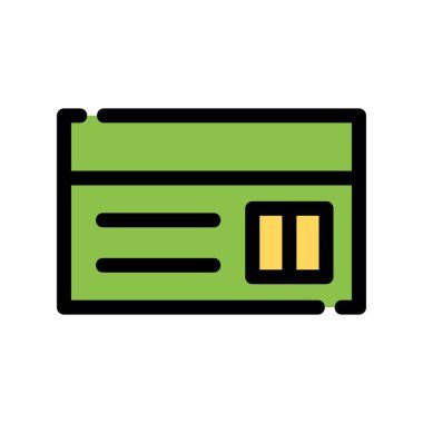 Kredi Kartı Düz Vektör Simgesi Tasarımı