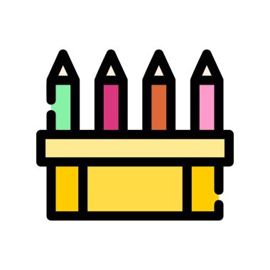 renkli kalem simgesi. kalem çizgisi vektör simgesi rengi düz izole