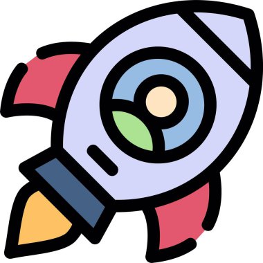 Roket fırlatma roket simgesi - taslak biçimi