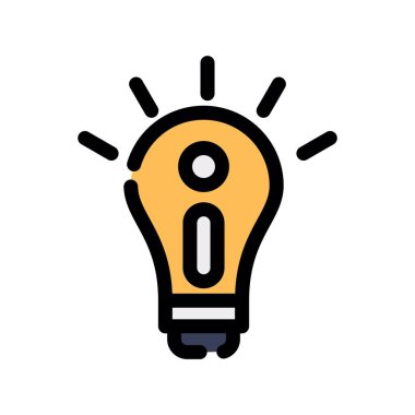 ampul vektörü düz renk simgesi