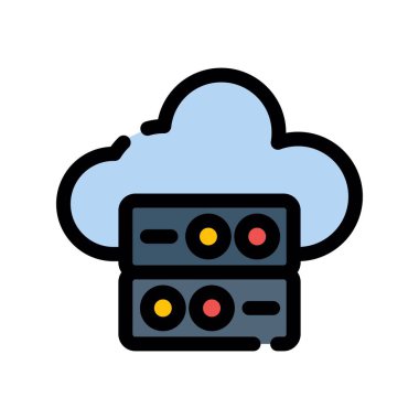 sunucu vektörü düz renk simgesi