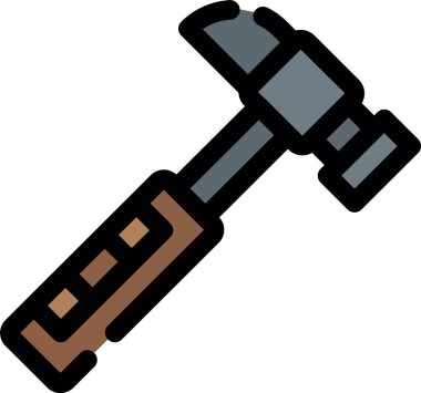 inşaat çekici simgesi renk ana hatları vektörü