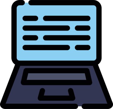 Bilgisayar dizüstü bilgisayar simgesi. dizüstü bilgisayar dizüstü bilgisayar vektör rengi düz izole