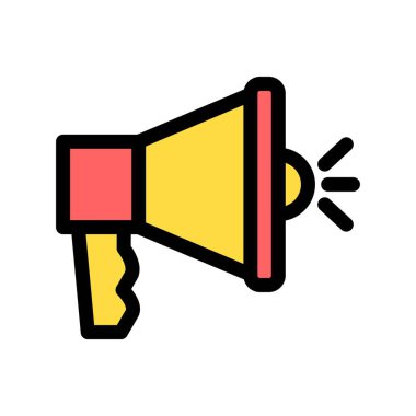 megafon ikonu. beyaz arkaplanda izole edilmiş bir vektör simgesi rengi