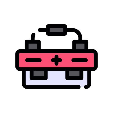 Beyaz arkaplanda elektrik kablosunun modern vektör düz simgeleri