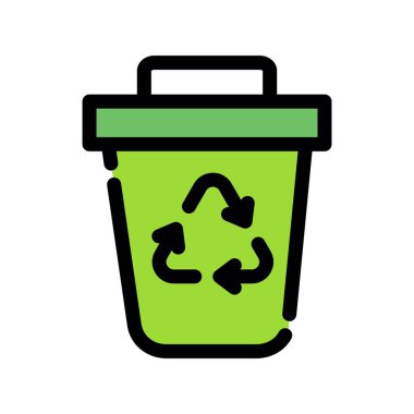 Geri dönüşüm sembolü vektör illüstrasyon tasarımı olan geri dönüşüm kutusu