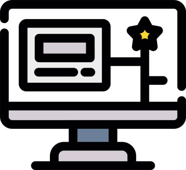 Bilgisayar. Web simgesi vektör illüstrasyonu