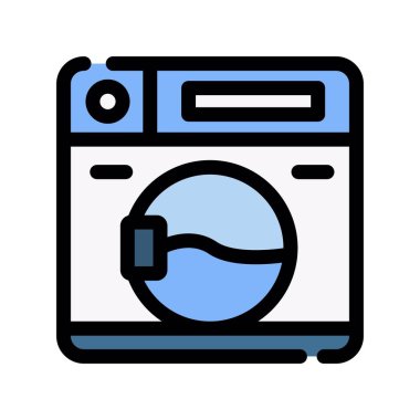 çamaşır makinesi simgesi vektörü izole edildi