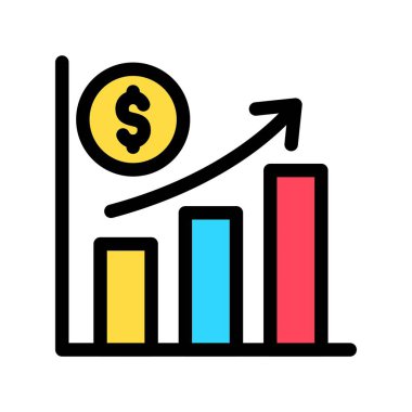 Dolar ve grafik simgesi, vektör illüstrasyon tasarımı