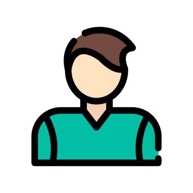 erkek kullanıcı simgesi. beyaz üzerinde izole edilmiş kullanıcı vektör resmetme simgesi rengi