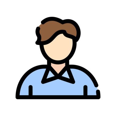 Avatar düz simgesi, vektör, illüstrasyon