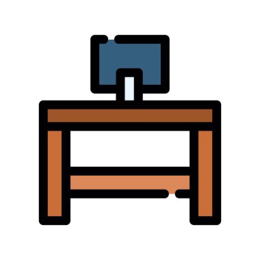 vektör mobilya düz simgesi