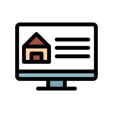 ev vektör simgesi rengi olan dizüstü bilgisayar