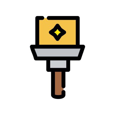 inşaat çekici düz çizgi simgesi