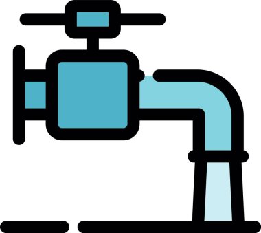Boru ikonu. outline boru vektör simgesi düz tasarım