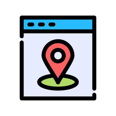 Harita işaretleyici simgesi, vektör illüstrasyonu