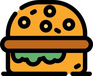 Hamburger hamburgeri simgesi - taslak biçiminde