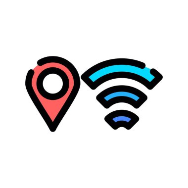 wifi vektör simgesi GPS için şeffaf arkaplanda izole edildi