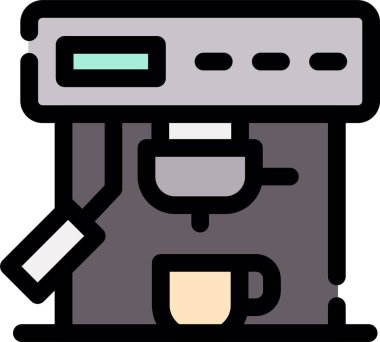 Kahve makinesi. Web simgesi basit illüstrasyon