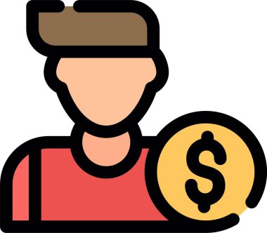 Para için. Web simgesi basit illüstrasyon