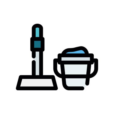 temizlik vektörü düz renk simgesi