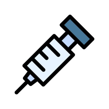 Şırınga simgesi renk ana hatları vektörü