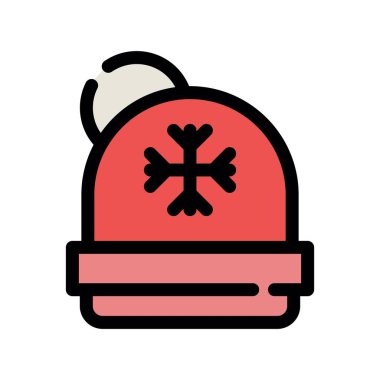 Taslak simgesini kış şapkasıyla doldurdu. Beyaz arka planda izole edilmiş. vektör