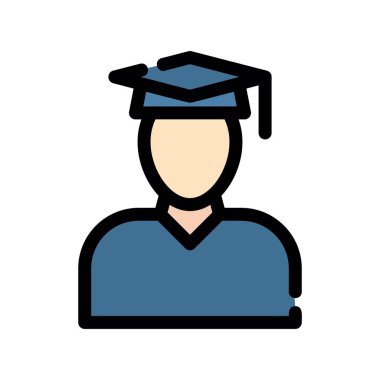 öğrenci vektörü düz renk simgesi