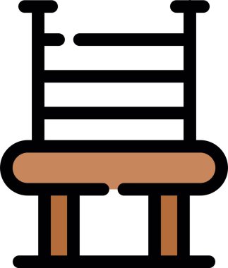 Mobilya simgesi ve vektör illüstrasyonu beyaz arkaplanda izole edildi