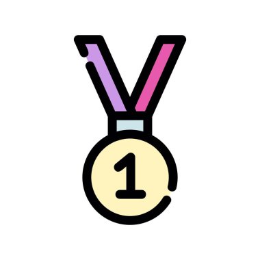 Madalya ikon vektör illüstrasyonu