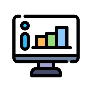 analitik düz renk vektörü simgesi