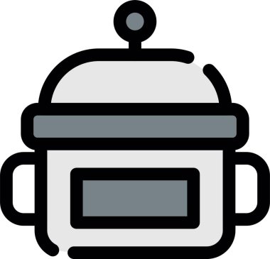 Ana hatlarıyla tencere yemek ikonu