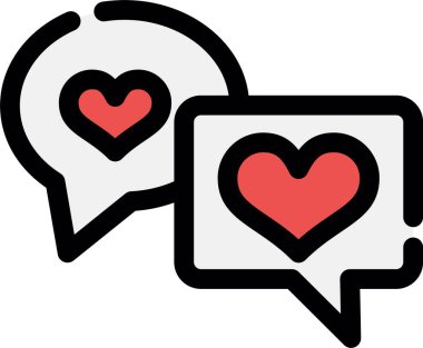 Aşk. Web simgesi basit illüstrasyon