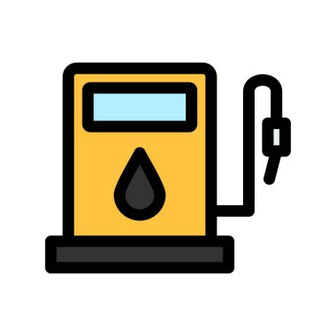 yakıt vektörü düz renk simgesi