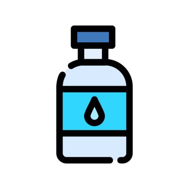 Su şişesi simgesi renk ana hatları vektörü